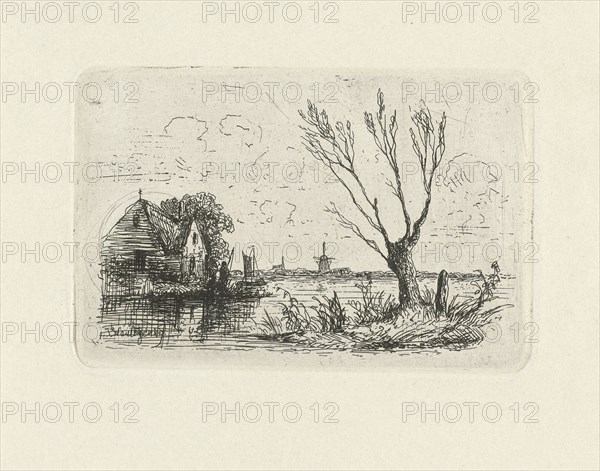 House on a waterfront, Joseph Hartogensis, c. 1837 - 1865