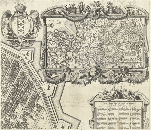 Map of Amsterdam (leaf right), 1625, The Netherlands, Balthasar Florisz ...