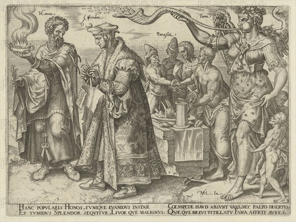 Impact of wealth, Philips Galle, Hadrianus Junius, 1563