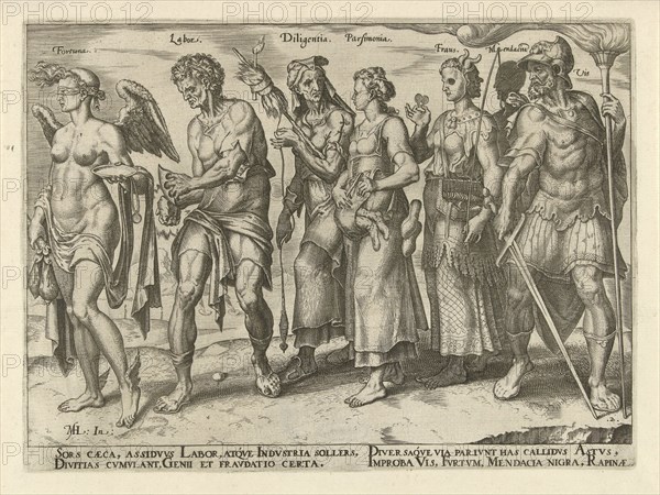 Good and bad ways to get rich, Philips Galle, Hadrianus Junius, 1563