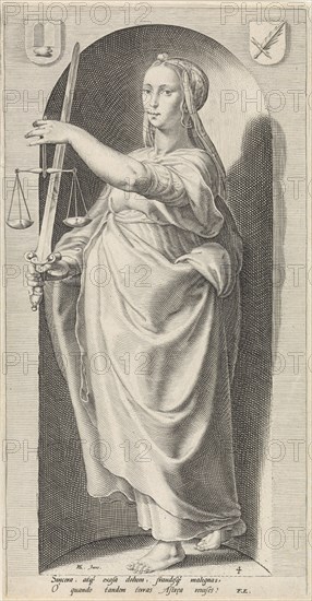 Justice (Justice), Jacob Matham, Franco Estius, 1593