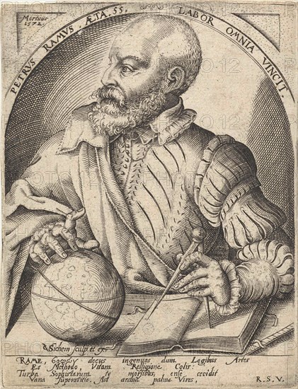 Portrait of Pierre de La Ramée, Christoffel van Sichem (I), Monogrammist RSV, in or after 1572 - in or before 1624