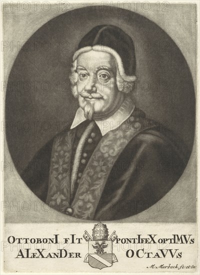 Portrait of Pope Alexander VIII, Matthijs van Marebeek, 1689 - 1699