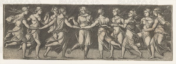 Apollo and the Muses, Monogrammist AC (16e eeuw), 1520 - 1562