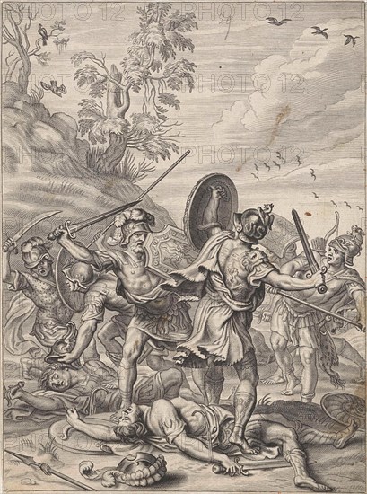 Fighting Odysseus, Anonymous, Abraham van Diepenbeeck, 1622 - 1725