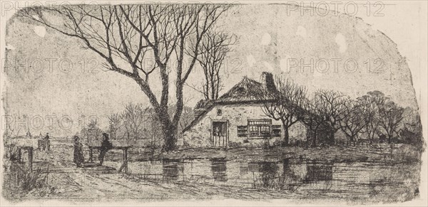 Farm in Tricht, The Netherlands, print maker: Elias Stark, 1887