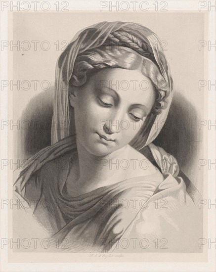 Madonna, print maker: Dirk Jurriaan Sluyter, 1826 - 1886