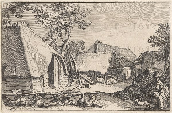 Farm with land and derelict barn, Claes Jansz. Visscher (II), Abraham Bloemaert, BoÃ«tius Adamsz. Bolswert, 1620