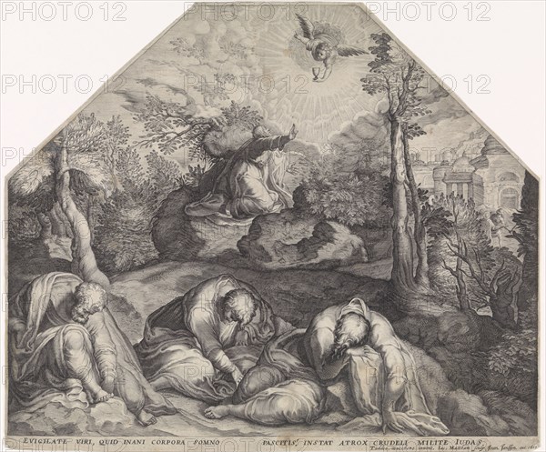 Christ in the Garden of Gethsemane, Jacob Matham, Johannes Janssonius, 1615