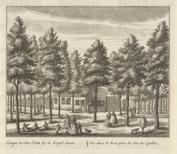 Forest path near Alkmaar, The Netherlands, Leonard Schenk, Abraham Rademaker, 1746