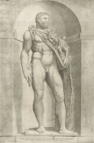 Statue of Emperor Commodus as Hercules, Jacob Bos, Antonio Lafreri, 1550