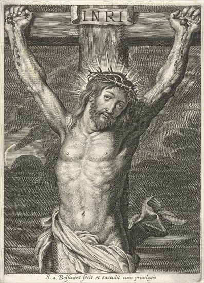 Christ on the cross and eclipse, Schelte Adamsz. Bolswert, Peter Paul Rubens, c. 1596 - c. 1659