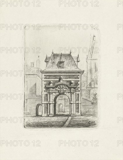 Archway on the Binnenhof in The Hague, Cornelis Johan Laarman, 1854 - 1889