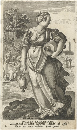 Samaritan woman, Karel van Mallery, Philips Galle, Cornelis Kiliaan, 1595 - 1599