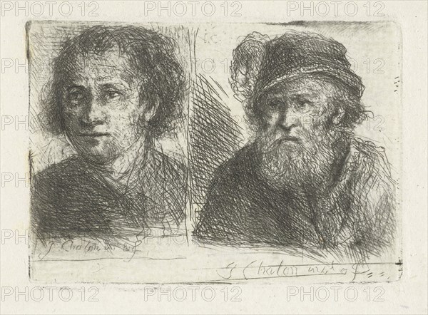 Two men, Jan Chalon, 1748 - 1795