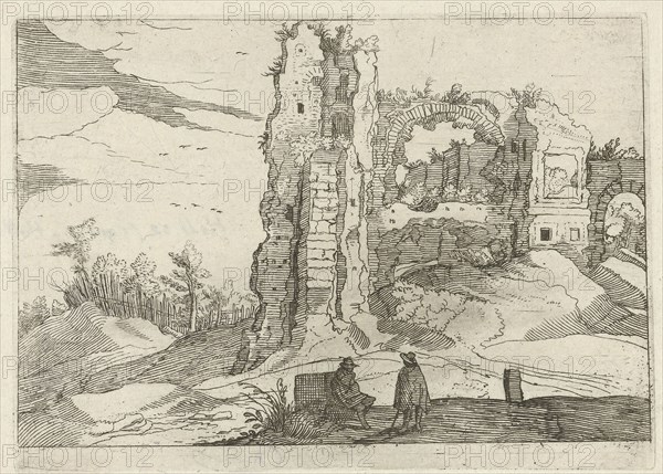Ruin with a gate, Willem van Nieulandt (II), Anonymous, 1594 - 1685
