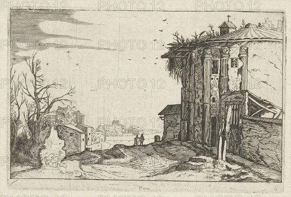 Ruin with Corinthian columns, Willem of Nieulandt II, Anonymous, 1594-1685