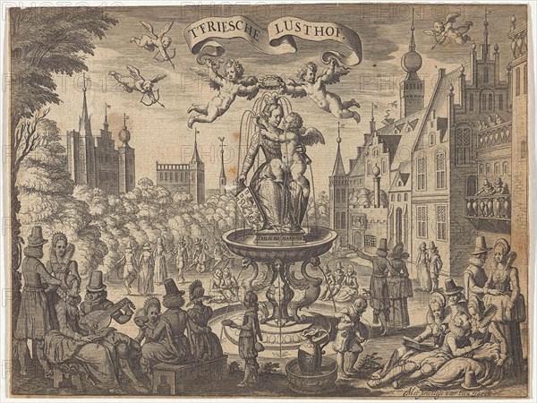 Fountain with Frisian Virgin, Pieter Serwouters, Jan van de Velde, Paulus Aertsz. van Ravesteyn, 1621