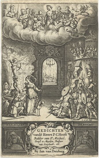 Apollo with other gods and muses, print maker: Cornelis van Dalen I, Jan van Duisberg, 1657