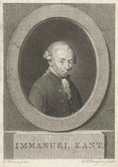 Portrait of Immanuel Kant, Lambertus Antonius Claessens, c. 1792 - c. 1808