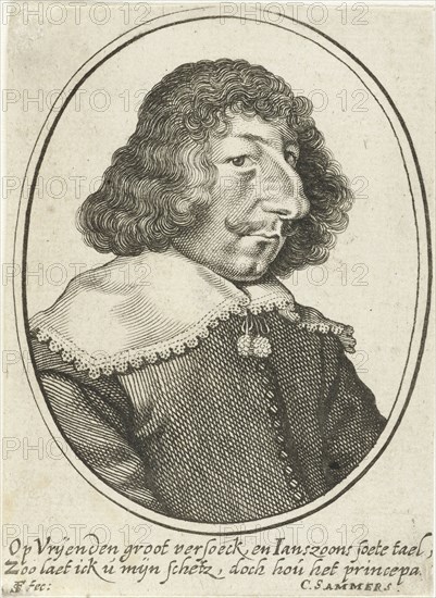 Portrait of Janszoon, print maker: Simon Frisius, C. Sammers, 1595 - 1628