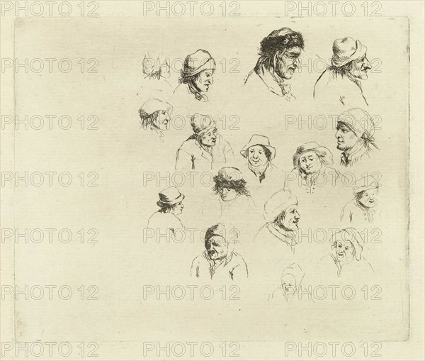 Study Journal sixteen heads, Marie Lambertine Coclers, 1776 - 1815