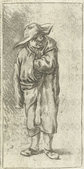 Standing farmer with hand and arm into his cloak, Jurriaan Cootwijck, Adriaen van Ostade, 1724-1798