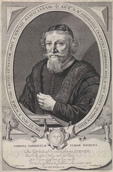 Portrait of Stephan Crachtius, Theodor Matham, Joost van den Vondel, Jacob Jansz Straetman, 1653 - 1676
