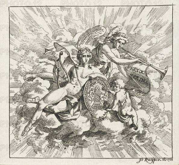 Allegorical composition by Felix Meritis, Jacques Kuyper, 1784