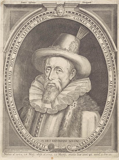 Portrait of Johan Willem van Kleef, Willem Isaacsz. van Swanenburg, Johannes Janssonius, 1608 - 1610