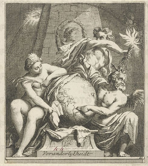 Allegory of variability, Arnold Houbraken, 1710 - 1719