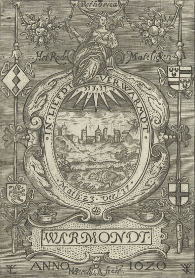 Blazon of the Chamber of Rhetoric Red Daisy in Warmond, 1620, H. van den Berck, 1620