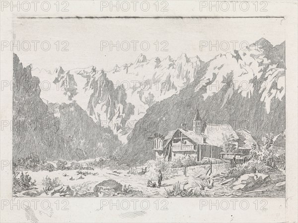View of the Col du Géant, David van der Kellen (III), Marinus van Raden, 1837 - 1885