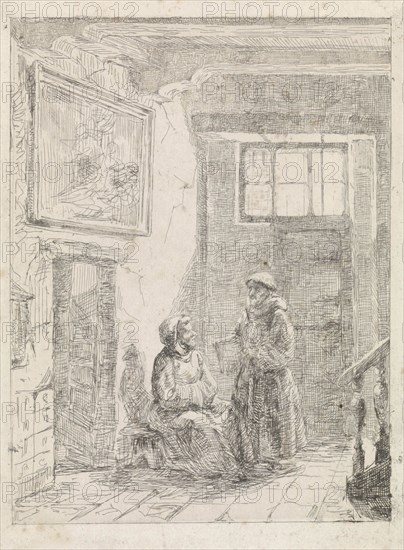 Sitting and standing monk, David van der Kellen III, 1858
