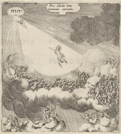 The elect are with the help of angels, back to Christ, directed upwards, print maker: Gillis van Scheyndel (I), Dating 1625