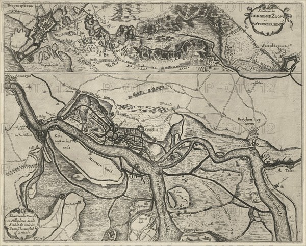 Schansen near Bergen op Zoom, Steenbergen and along the Scheldt, The Netherlands, ca. 1622, possibly Dirk Stoop, 1649-1651