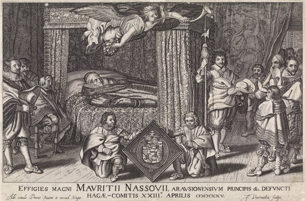 Bed of Prince Maurits, 1625, Jan Hendriksz. Verstraelen, Adriaen Pietersz. van de Venne, 1625