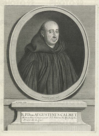Portrait of the theologian Antoine Augustin Calmet, Nicolas Pitau (II), 1716