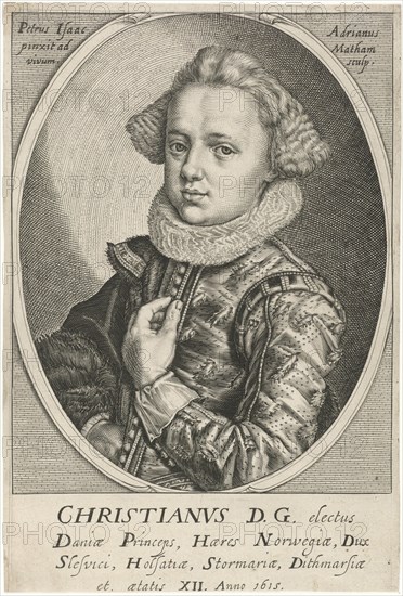 Portrait of Christian of Denmark and Norway, Adriaen Matham, 1615