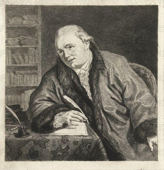 Portrait of the composer and etcher Johan Antoni Kauclitz Colizzi, Louis Bernard Coclers, c. 1777 - c. 1808