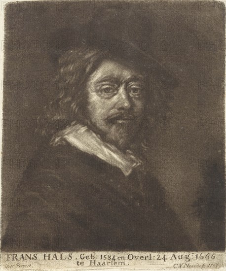 Portrait of Frans Hals with a hat, Attributed to workshop of Cornelis van Noorde, 1767