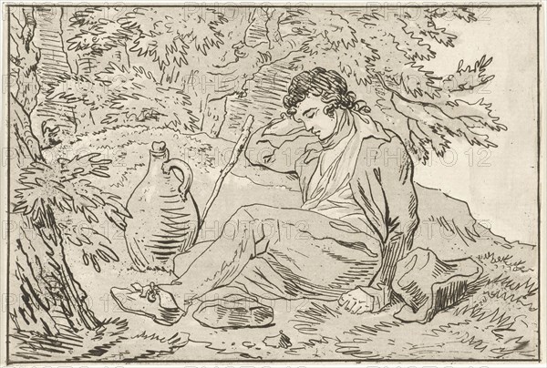Sleeping man, Hermanus Fock, 1781 - 1822