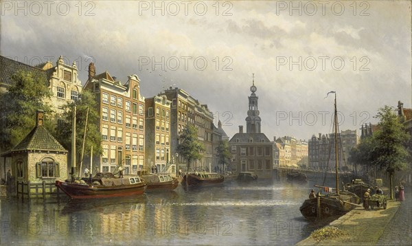 The Singel, Amsterdam The Netherlands, looking towards the Mint., Eduard Alexander Hilverdink, 1884 - 1886