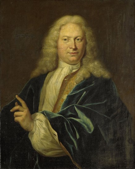 Portrait of Jan Hendrik van Heemskerck, Count of the Holy Roman Empire, Lord of Achttienhoven, Den Bosch and Eyndschoten, Captain of the Citizenry of Amsterdam (Johan Hendrik Graaf Van Heemskerk), Jan Maurits Quinkhard, 1710 - 1730