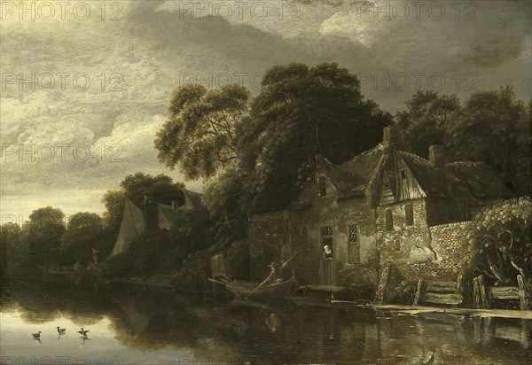 Old Cottage on the Water, Michiel van Vries, 1656
