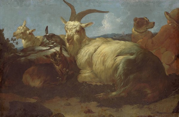 A Goatherd Watching his Animals, Johann Melchior Roos, 1683