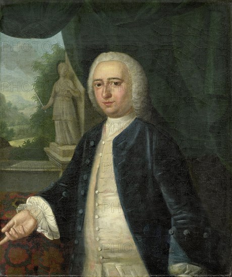 Portrait of Johan Willem Parker, Lord of Saamslag, Geersdijk, Wissekerke, Cats and Soelekerke, Burgomaster of Middelburg, Deputy of Walcheren in Zeeland, The Netherlands, Jacob Jan Nachenius, 1746