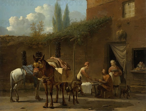 Muleteers at an Inn, Karel Dujardin, c. 1658 - c. 1660