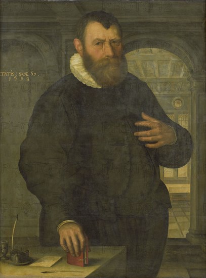 Portrait of Bartholomeus van der Wiere, Town Clerk of Amsterdam in 1578, attributed to Jan Claesz., 1593