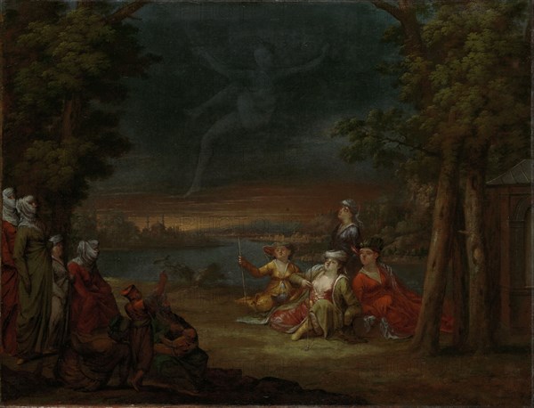 Turkish Women in the Countryside near Istanbul Turkey, Jean Baptiste Vanmour, c. 1720 - c. 1737